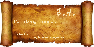 Balatonyi Andos névjegykártya